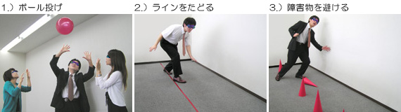 飲酒運転危険性の体験メガネの使用例